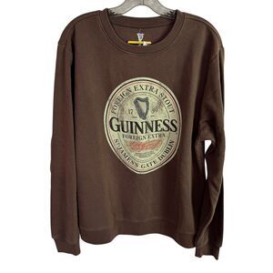 Guiness Beer Men's Sweatshirt Size Medium Brown Extra Stout Long Sleeves NEW